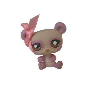 Littlest Pet Shop Two Tone Soft Pink Panda Bear #899 Brown Eyes Variant